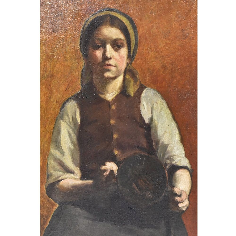 QR318  antique  oil paintings woman portrait painting canvas portrait painting 1900s